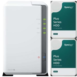 Synology DS223j 2-Bay NAS with 1GB RAM and 16TB (2 x 8TB) of Synology Plus Drives Fully Assembled and Tested By CustomTechSales