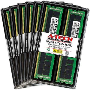 8GB RAM for Dell PowerEdge R430, R530, R630, R630 XL, R730, R730 XL, R730xd, R730xd XL, R830, R930 | 13th Gen. Rack Servers | DDR4 2400MHz ECC RDIMM PC4-19200 1Rx4 Registered Server Memory Module - 192GB (12 x 16GB),DDR4 2400 (PC4 19200)