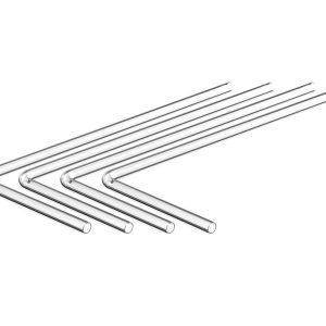 PrimoChill Frosted 90 Degree Pre-Bent 10mm ID x 14mm OD Rigid PMMA/Acrylic Tube - 200mm x 500mm - 4 Pack - Clear
