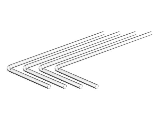 PrimoChill Frosted 90 Degree Pre-Bent 10mm ID x 14mm OD Rigid PMMA/Acrylic Tube - 200mm x 500mm - 4 Pack - Clear