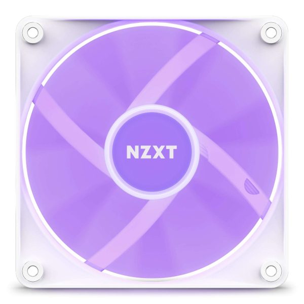 NZXT F120 RGB Core Fan - RF-C12TF-W1 - 120mm Hub-Mounted RGB Fan - Sublime RGB Lighting - PWM Control - Triple, 120mm Case Fan - White