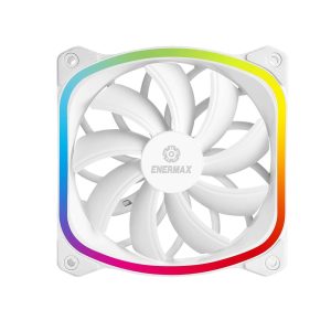Enermax Squa RGB PWM 120mm Case Fan, Addressable RGB Sync Via Motherboard, Single Pack- White; UCSQARGB12P-W-SG