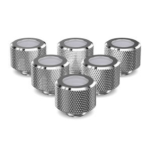 PrimoChill 14mm OD Rigid SX Fitting - 6 Pack - Silver Nickel