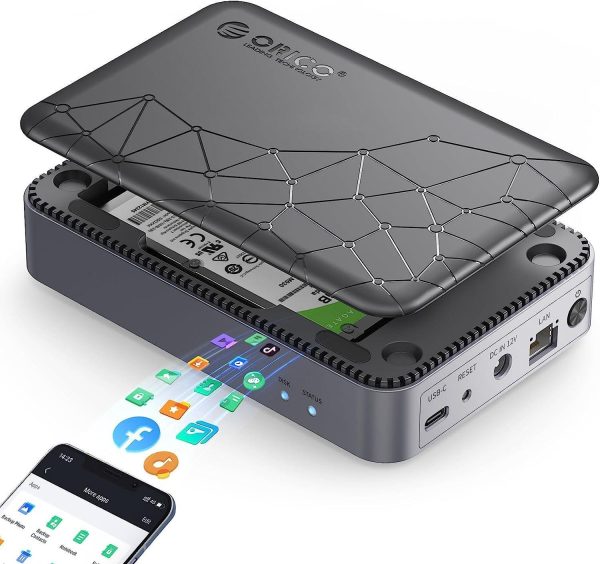 ORICO Networkable Hard Drive Enclosure for 3.5" SATA HDD, Personal NAS Storage and Private Cloud, Magnetic Lid Connection, 1GB DDR4 RAM, Quad Core CPU, CD3510(diskless) - Support 2.5" Max 8TB HDD