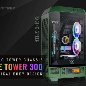 Thermaltake Tower 300 Series Micro-ATX Tower Chassis Black - Racing Green
