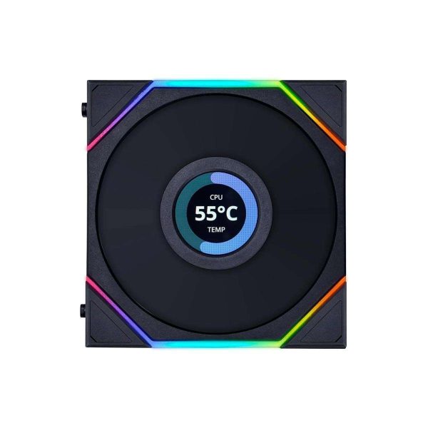 Lian Li UNI FAN TL LCD  Reverse Blade 120 RGB 3 pcs Pack Black Color ( controller included)- 12RTLLCD3B