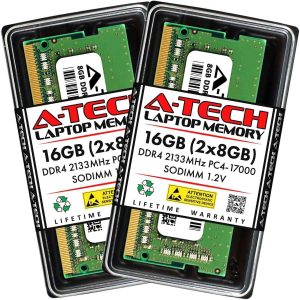 A-Tech 16GB (2x8GB) DDR4 2400MHz SODIMM PC4-19200 Non-ECC Unbuffered CL17 1.2V 260-Pin SO-DIMM Laptop Notebook Computer RAM Memory Upgrade Kit - 16GB (2 x 8GB),DDR4 2133 (PC4 17000),15