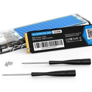 ORICO PSSD 1TB M.2 NVME 2280 SSD With ORICO Transparent SSD Enclosure M Key USB3.1 Gen2 10Gbps,  Replace for 1TB M.2 NVME Portable SSD - 512GB,Blue