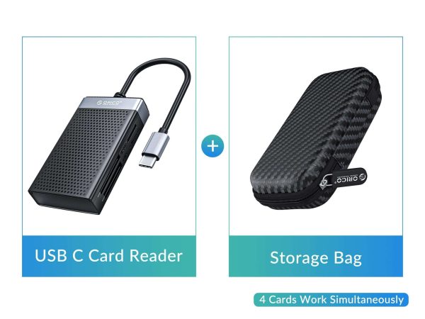 ORICO USB C Card Reader 4 in 1  SD TF CF MS Memory Smart Card Reader Compact Flash Card Adapter 15cm Cable for Laptop, Phone 4-in-1 4 in 1, USB C to TF/SD/CF/CM All Read - USB 3.0 (USB-C),All Read,USB 3.0 Card Reader & Case