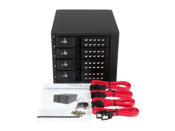 4 Bay Aluminum Trayless Hot Swap Mobile Rack Backplane for 3.5in SAS II/SATA III - 6 Gbps HDD