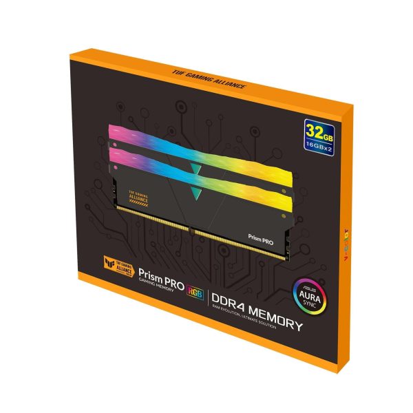 V-COLOR DDR4 (TUF Gaming Alliance) Prism PRO RGB 32GB(16GBx2) 3600MHz CL18 U-DIMM 1.35V SK Hynix IC Gaming Desktop Upgrade RAM Memory Module - Black (GTL1636818C-E6PRKWK)