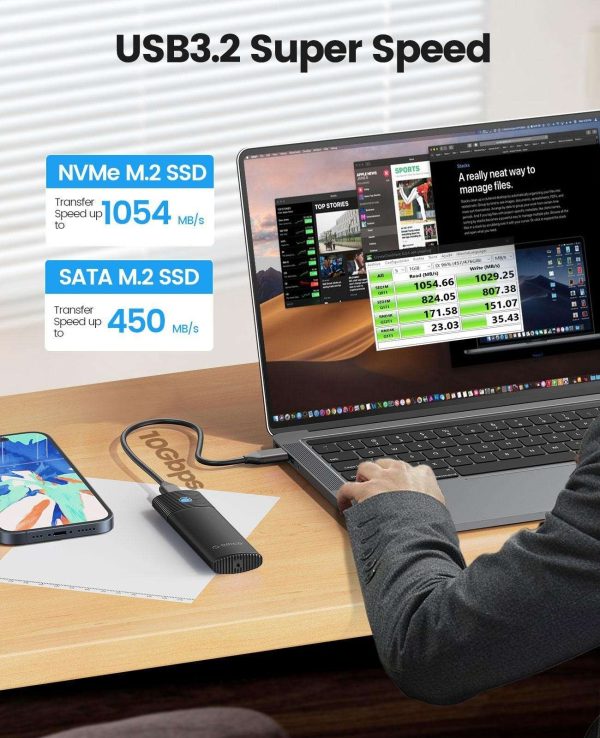 ORICO M.2 NVMe SSD 1TB PCIe Gen3. X4, NVMe 1.3 64L 3D NAND QLC Internal Solid State Drive 2280 with M.2 NVMe and SATA SSD Enclosure
