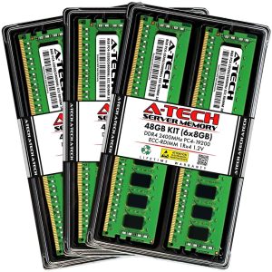 8GB RAM for Dell PowerEdge R430, R530, R630, R630 XL, R730, R730 XL, R730xd, R730xd XL, R830, R930 | 13th Gen. Rack Servers | DDR4 2400MHz ECC RDIMM PC4-19200 1Rx4 Registered Server Memory Module - 48GB (6 x 8GB),DDR4 2400 (PC4 19200)