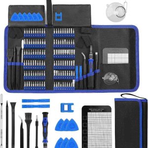 Screwdriver Sets 142-Piece Electronics Precision Screwdriver with 120 Bits Magnetic Repair Tool Kit for iPhone, MacBook, Computer, Laptop, PC, Tablet, PS4, Xbox, Nintendo, Game Console - 140,N/A