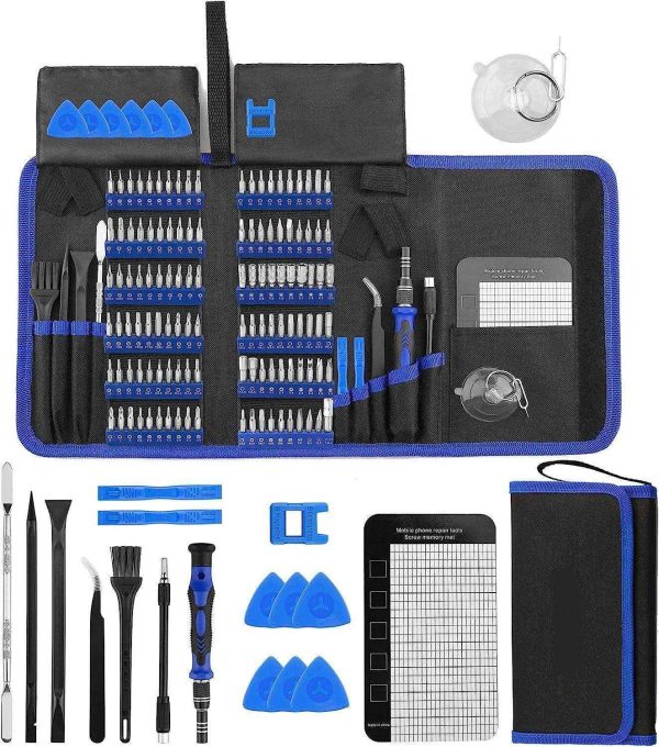 Screwdriver Sets 142-Piece Electronics Precision Screwdriver with 120 Bits Magnetic Repair Tool Kit for iPhone, MacBook, Computer, Laptop, PC, Tablet, PS4, Xbox, Nintendo, Game Console - 140,N/A