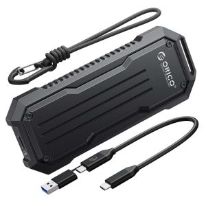 ORICO M.2 NVME SSD Enclosure 10Gbps with Lanyard M.2 NVMe/SATA Dual Protocol Enclosure PCIe NVMe Adapter 4TB PCIe/NGFF B&M Key Case Shockproof & Drop-proof for Outdoor Travel (OXS)