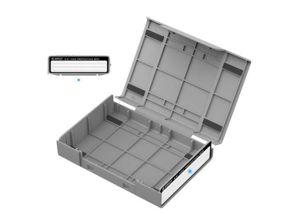 [ 5 Pack ]ORICO 3.5-inch Hard Drive HDD Protection Box Case Storage Case for Hard Drive(HDD) or SDD, Anti-Static/Anti-Shake/Water Resistant/Dust Resistant -Gray