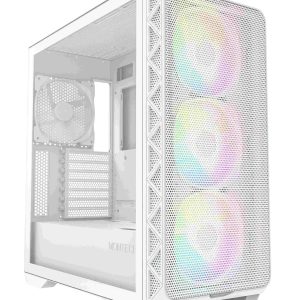 Montech AIR 903 BASE, E-ATX Mid Tower Case, High Airflow with Max Capacity, 3x 140mm PWM Fans Pre-installed, Tempered Glass Side Panel, Mesh Front, TYPE-C, Support 4090 GPUs, Black - Max (White)