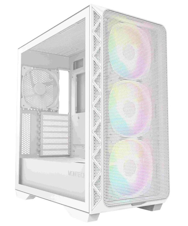Montech AIR 903 BASE, E-ATX Mid Tower Case, High Airflow with Max Capacity, 3x 140mm PWM Fans Pre-installed, Tempered Glass Side Panel, Mesh Front, TYPE-C, Support 4090 GPUs, Black - Max (White)