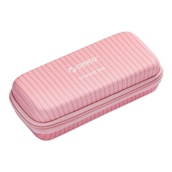ORICO M.2 Hard Drive Case Portable HDD Storage Protection Bag for External M.2 SSD /USB Cable /U Disk Large Capacity - Pink,1-Pack