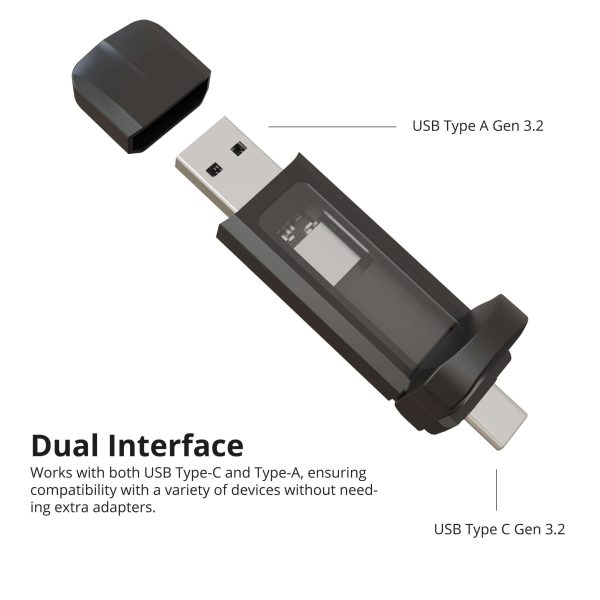 Timetec 256GB Pro Portable USB 3.2 Gen 2 Type-C/Type-A SSD Read Speed 1000MB/s Solid State Drive Stick