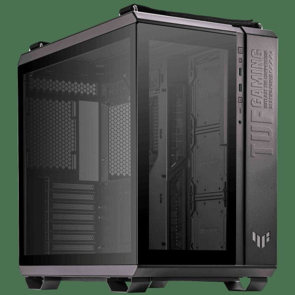 ASUS TUF Gaming GT502 Black ATX Mid-Tower Computer Case with Front Panel RGB Button, USB 3.2 Type-C and 2x USB 3.0 Ports, 2- way Graphic Card Mounting Orientation Compatible, 360mm and 280mm Radiator