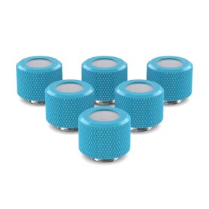 PrimoChill 12mm OD Rigid SX Fitting - 6 Pack - Sky Blue