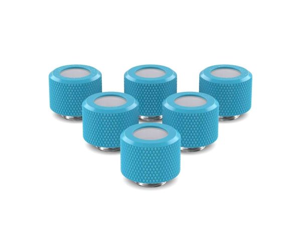 PrimoChill 12mm OD Rigid SX Fitting - 6 Pack - Sky Blue