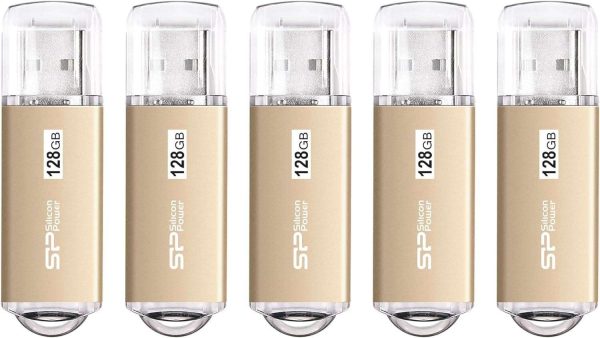 Silicon Power 32GB x 5 Pack USB 3.0 / 3.1 Gen1 USB Flash drive Blaze B02 (Champagne Gold) - 128GB