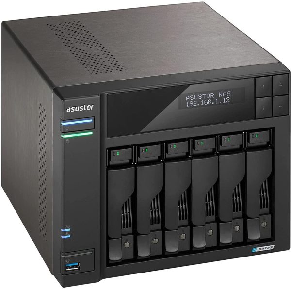 Asustor AS6706T Lockerstor 6 Gen2,4Bay NAS,Quad-Core 2.0GHz CPU,Dual 2.5GbE Ports,8GB DDR4,Four M.2 SSD Slots (Diskless)