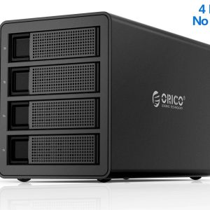 ORICO 5 Bay Raid Enclosure External Hard Drive Enclosure Case Support 90TB for 2.5/3.5 in HDD SSD Aluminum Hard Drive Docking Station for Enterprise Data Storage Built-in 150W Power With Raid - Black,USB 3.0,Without RAID,4 Bay,4 Bay 3549U3