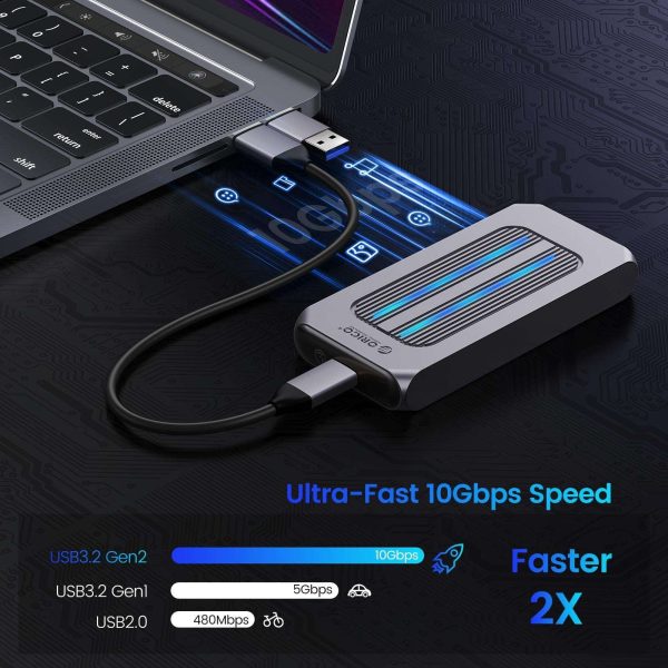 ORICO M.2 NVMe SSD 512GB PCIe Gen3. X4, NVMe 1.3 64L 3D NAND QLC Internal Solid State Drive 2280 with RGB M.2 NVMe SSD Enclosure