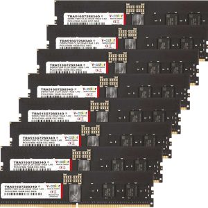 V-COLOR DDR5 768GB (96GBx8) 6000MHz CL36 6Gx4 2Rx4 OC R-DIMM (Overclocking ECC Registered DIMM) 1.25V Memory Ram for WRX90 Workstation (AMD EXPO) (TRA596G60D436O) - 128GB (8 x 16GB),288-Pin DDR5 SDRAM,DDR5 7200 (PC5 57600)