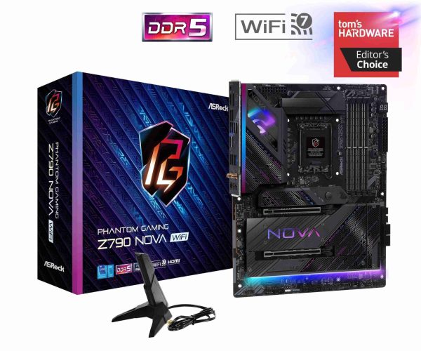 ASRock Z790 Lightning WiFi LGA 1700(14th,13th,12th Gen) Intel Z790 SATA 6Gb/s ATX DDR5 1 PCIe 5.0 x16 2.5G LAN WiFi 6E + Bluetooth Motherboards - Intel - Z790 Nova WiFi