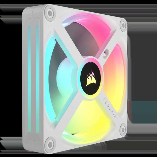 CORSAIR QX RGB Series, iCUE LINK QX120 RGB WHITE, 120mm Magnetic Dome RGB Fan, Starter  Kit