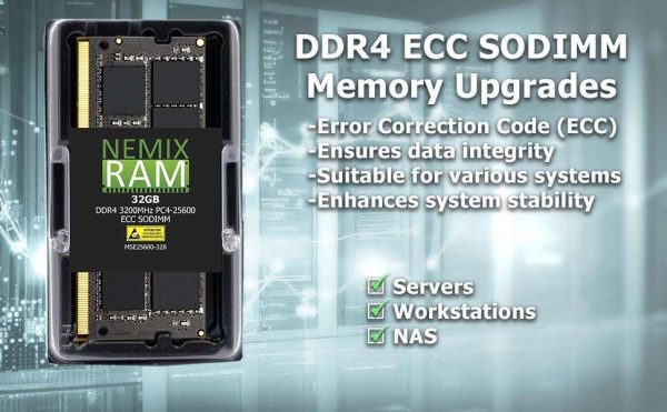 32GB Kit 2x16GB DDR4-3200 PC4-25600 ECC SODIMM 2Rx8 Memory by NEMIX RAM