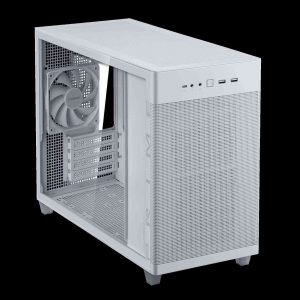 ASUS AP201 Type-C Airflow-focused Micro-ATX,Mini-ITX Computer Case, Support 360/280 Liquid Cooling - Black - Tempered Glass (White)