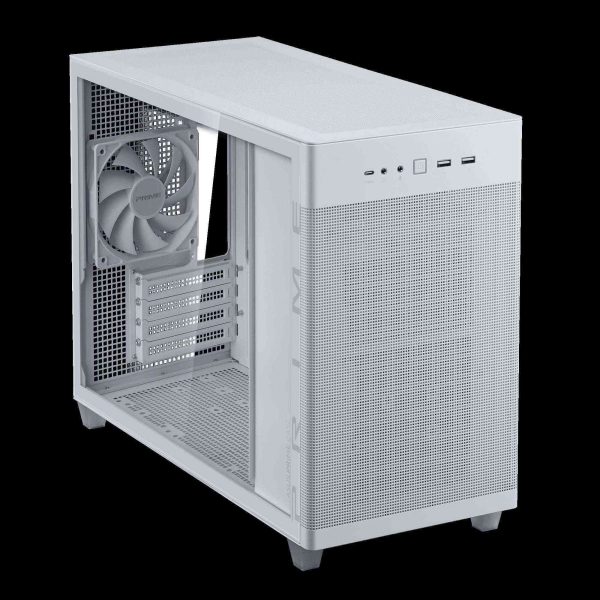 ASUS AP201 Type-C Airflow-focused Micro-ATX,Mini-ITX Computer Case, Support 360/280 Liquid Cooling - Black - Tempered Glass (White)
