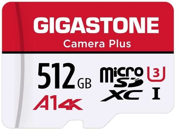 [Gigastone] Micro SD Card 32GB 5-Pack, Camera Plus, MicroSDHC Memory Card for Video Camera, Wyze Cam, Security Camera, Roku, Full HD Video Recording, UHS-I U1 A1 Class 10, up to 90MB/s, with Adapter - 512GB,Camera Plus,1-Pack