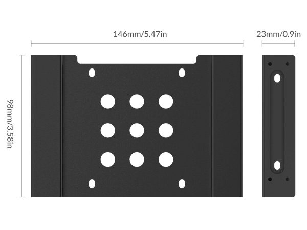 ORICO Aluminum 5.25 inch to 2.5 or 3.5 Inch Internal Hard Disk Drive Mounting Kit with Screws and Shock Absorption Rubber Washer- Black  (AC52535-1S-V1)