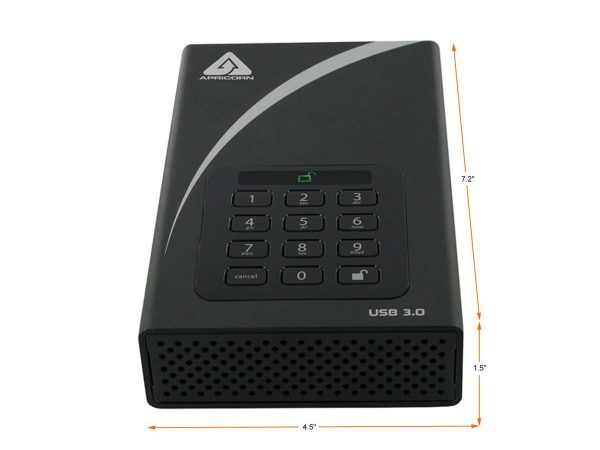 Encrypted Desktop Hard Drive with PIN Access with 256-bit AES Encryption