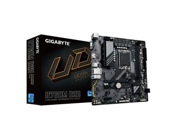 GIGABYTE B760M D2H LGA 1700 Intel B760 M-ATX Motherboard With DDR4, 2* M.2, PCIe 4.0, USB 3.2 Gen 1 , 2.5GbE LAN, Q-Flash Plus