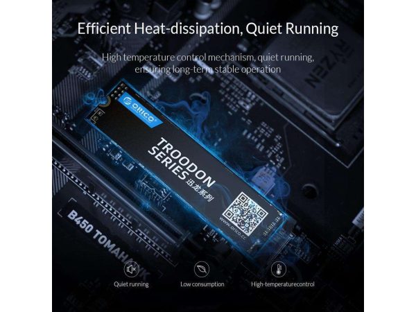 ORICO M.2 NVMe SSD 512GB PCIe Gen3. X4, NVMe 1.3 64L 3D NAND QLC Internal Solid State Drive 2280 with M.2 NVMe SSD Enclosure 512GB Gray