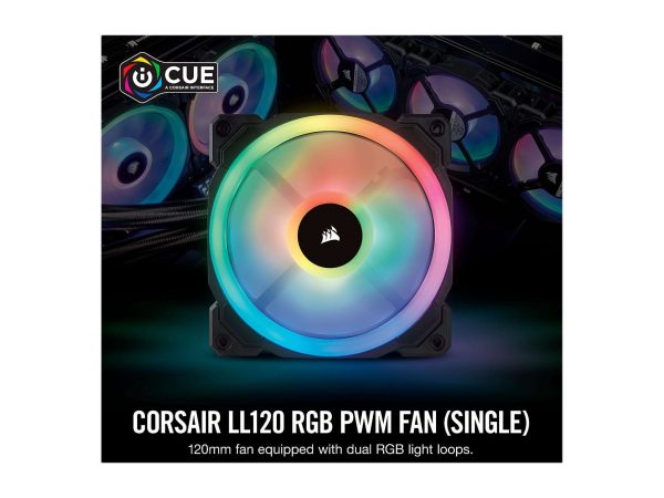 LL120 RGB, 120mm Dual Light Loop RGB LED PWM Fan, Single Pack
