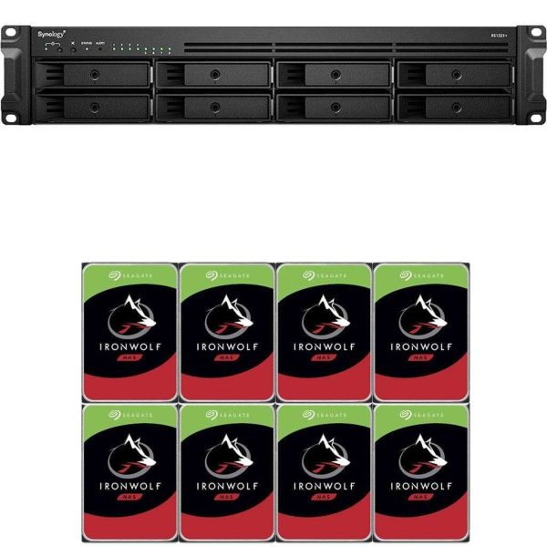 Synology RS1221+ RackStation with 16GB RAM and 64TB (8 x 8TB) of Seagate Ironwolf NAS Drives Fully Assembled and Tested By CustomTechSales - 4GB DDR4,96TB (8 x 12TB)