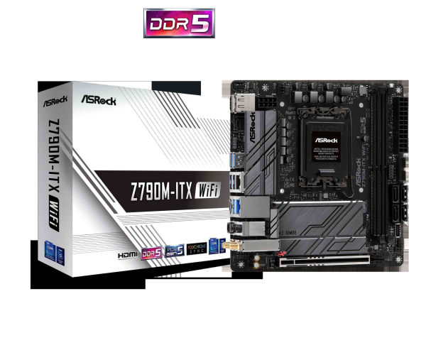 ASRock Z790 PG SONIC Intel LGA1700 (14th,13th,12th Gen) ATX Motherboard, 4 slots DDR5, PCIE 5.0 x16, 5 M.2 slots, 2.5Gb Lan, 7.1 Nahimic Audio, Front USB3.2 Gen2X2 Type_C, 14+1+1 Power Phase - Z790M-ITX WIFI