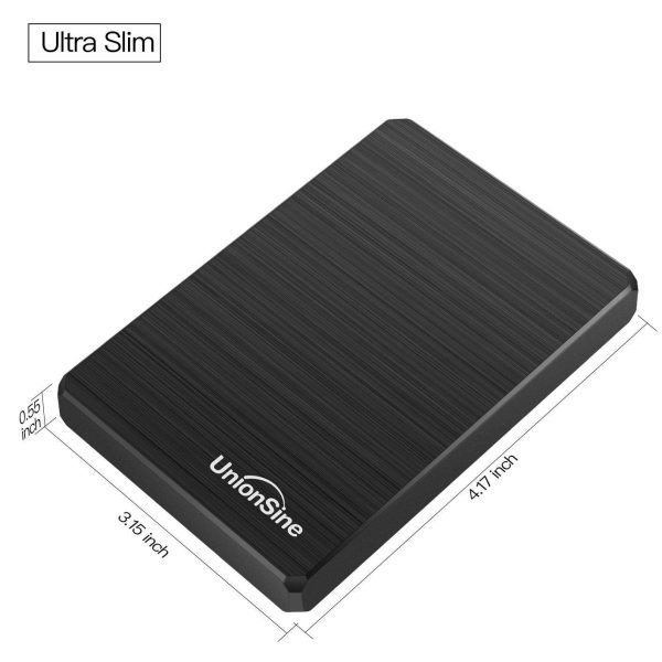 UnionSine 500GB Ultra Slim Portable External Hard Drive USB3.0 HDD Storage Compatible for PC, Desktop, Laptop, Xbox One, Xbox one, PS4(Black)