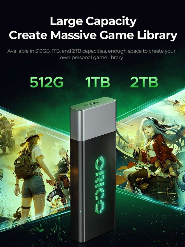 ORICO Genie RGB 512GBPortable SSD 1000MB/S External Solid State Drive Gen2 Type- C PSSD for Gamer Laptop