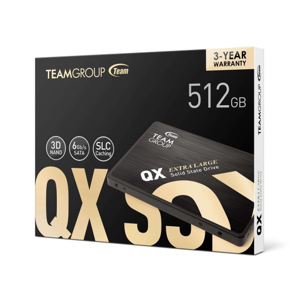 Team Group QX 2.5" 512GB SATA III 3D NAND Internal Solid State Drive (SSD), Speed up to 560MB/s, Laptop & PC Desktop compatible (T253X7512G0C101)