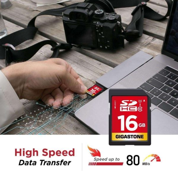 GIGASTONE 16GB SD Card UHS-I U1 Class 10 SDHC Memory Card High-Speed Full HD Video Canon Nikon Sony Pentax Kodak Olympus Panasonic Digital Camera